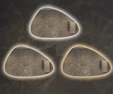 NordiLux Design Lustro Łazienkowe – Inteligentne LED Lustro Ścienne z Nieregularnym Kształtem i Ramą z Aluminium