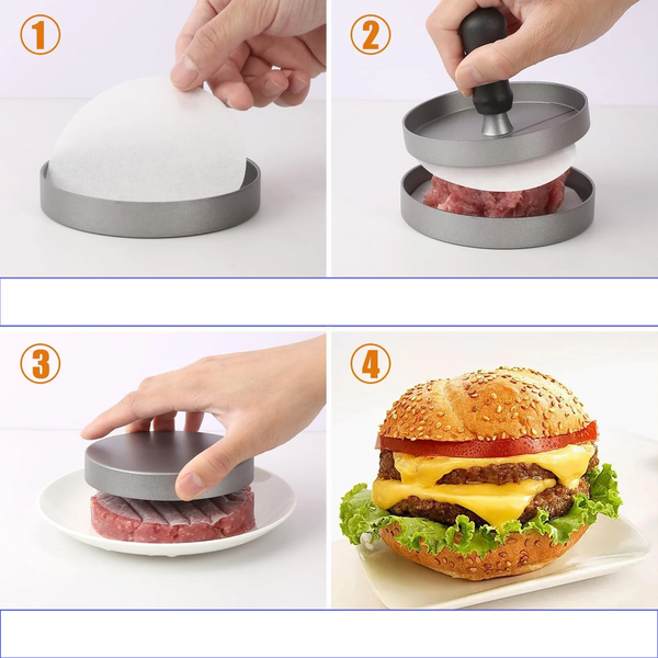 GrillMaster Aluminiowa Praska do Burgerów – Forma na Idealne Burgery z Grilla