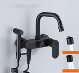 AquaJet Czarny Mosiądz Zawór Ścienny z Boczną Wylewką