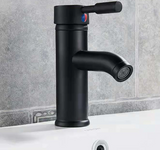 Nowoczesna bateria umywalkowa czarna matowa ze stali nierdzewnej z mieszaczem wody