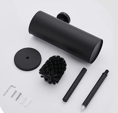 SteelClean Luxe Szczotka Toaletowa z Uchwytem Ściennym – Czarny Design ze Stali Nierdzewnej