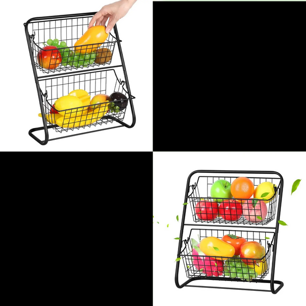 StackEase Podwójny Metalowy Kosz na Owoce
