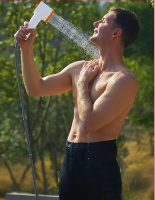 GlowShower 2025 – Przenośna Prysznic Campingowy z LED i Ładowalną Baterią | Do Użytku na Zewnątrz, do Samochodu, do Ogrodu i Więcej