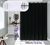 AquaShield Czarne Zasłona Prysznicowa – Wodoodporna, Stylowa i Ekologiczna – Czysty Czarny Design