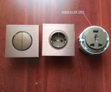 Gniazdo Ścienne Aluminiowe Szczotkowane Brązowe Wielofunkcyjne – Gniazdo Schuko z USB i RJ45 | Montaż Podtynkowy | Nowoczesna Instalacja