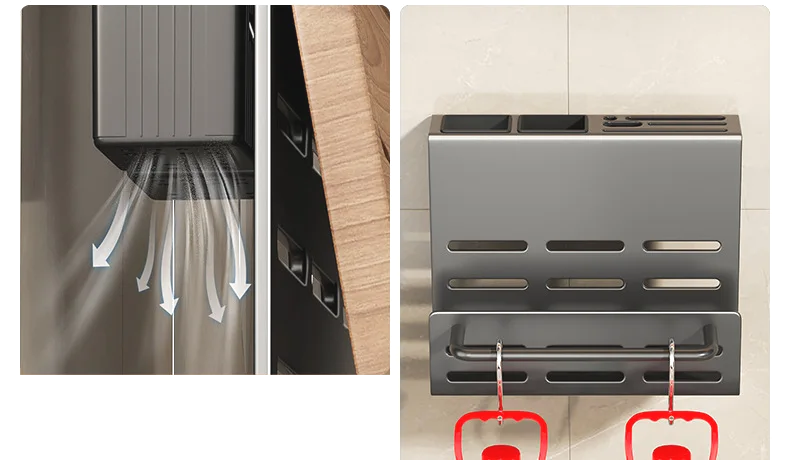 ChefSpace Ścienny Uchwyt na Noże z Organizerem na Deskę do Krojenia