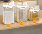 Pojemnik Na Zboża Hermetyczny FreshSeal Premium – Dozownik Ryżu Transparentny | Ochrona Przed Wilgocią i Owadami | 1,75–3L