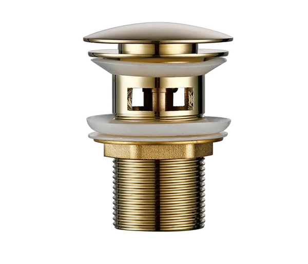 LuxDrain Pop-Up Odpływ – Elegancki Korek do Umywalki w Kolorze Czarnym, Złotym i Różowym Złocie