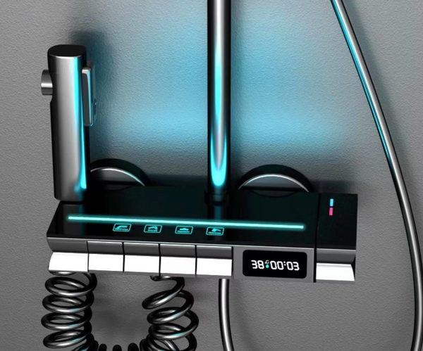 AquaLumen Luxe LED Panel Prysznicowy z Cyfrowym Wyświetlaczem