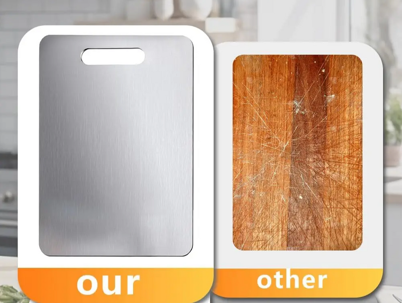 SteelSlice – Dwustronna Deska do Krojenia z Tytanem ze Stali Nierdzewnej 316