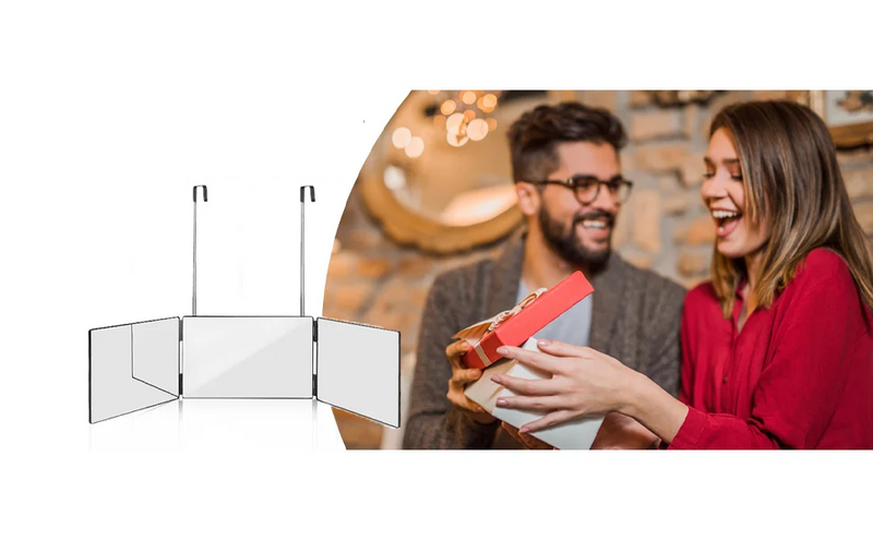 GlamFold 360 – Przenośne 3-Częściowe Lusterko do Makijażu z Regulowanym Hakiem