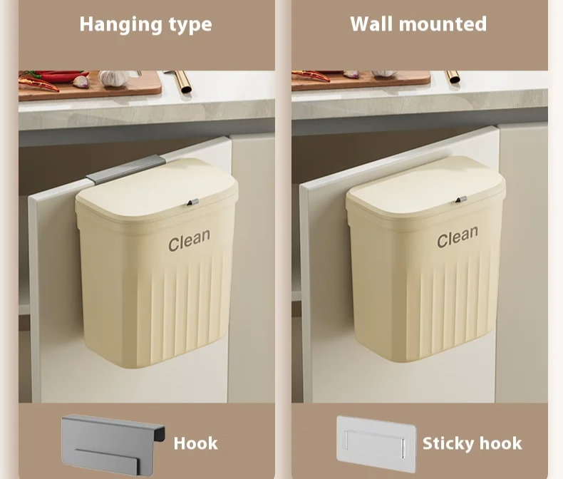 FlexiBin Wiszący Kosz na Śmieci do Kuchni – 8,5L / 12L z Pokrywą