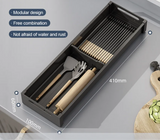 SlideDry Wysuwany Ociekacz – Regulowany Organizer do Szuflad na Sztućce, Talerze i Przechowywanie w Kuchni