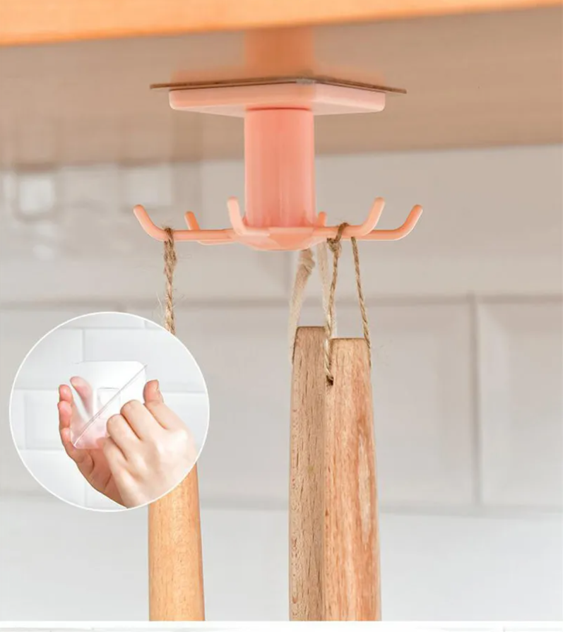 SpinHook360 – Obrotowy Samoprzylepny Hak Organizer do Kuchni i Łazienki