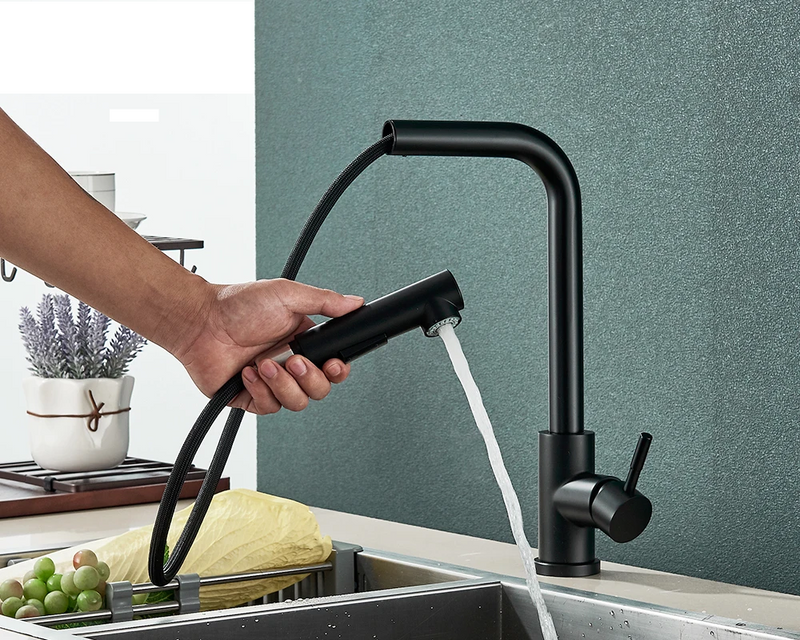 FlexiJet Czarna Wysuwana Kran Kuchenny