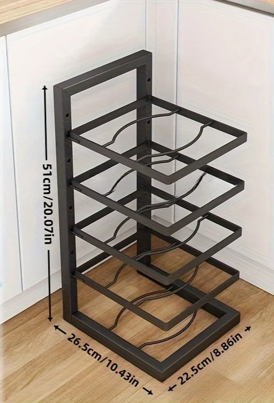 FlexiRack Pro – Regulowany Organizer do Garnków ze Stali Nierdzewnej