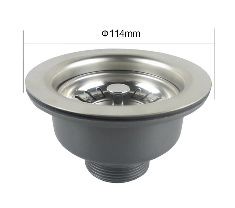 Talea RVS Zlewozmywakowy Odpływ z Sitem – 114mm/110mm Zestaw Odpływowy z Pop-up
