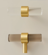 Nowoczesny Mosiężno-Akrylowy Uchwyt Meblowy