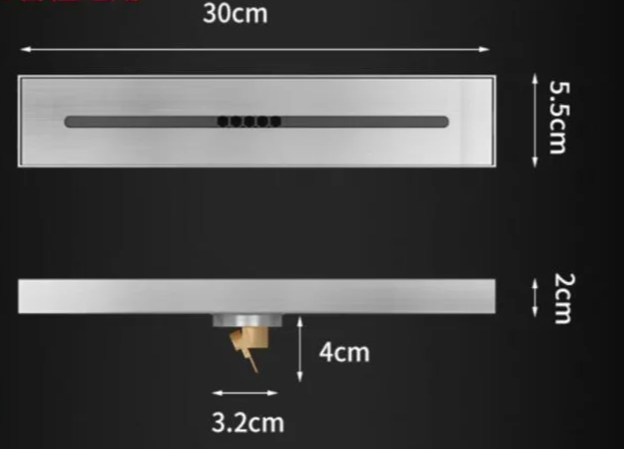 LuxDrain Premium Rynna Prysznicowa - Nierdzewna Wbudowana Odpływ Podłogowy do Łazienki