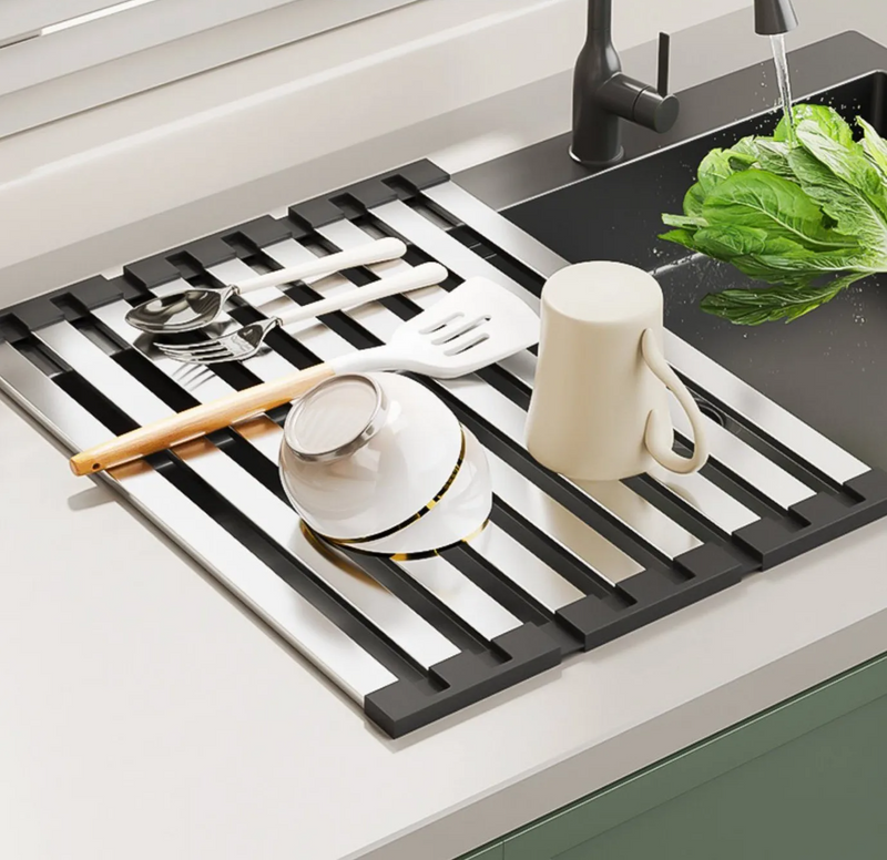 FlexiRack – Wysuwany i Składany 304 Stal Nierdzewna Ociekacz do Zlewu