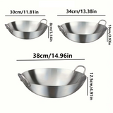 ChefMaster – Duża Stalowa Patelnia Wok z Podwójnymi Uchwytami