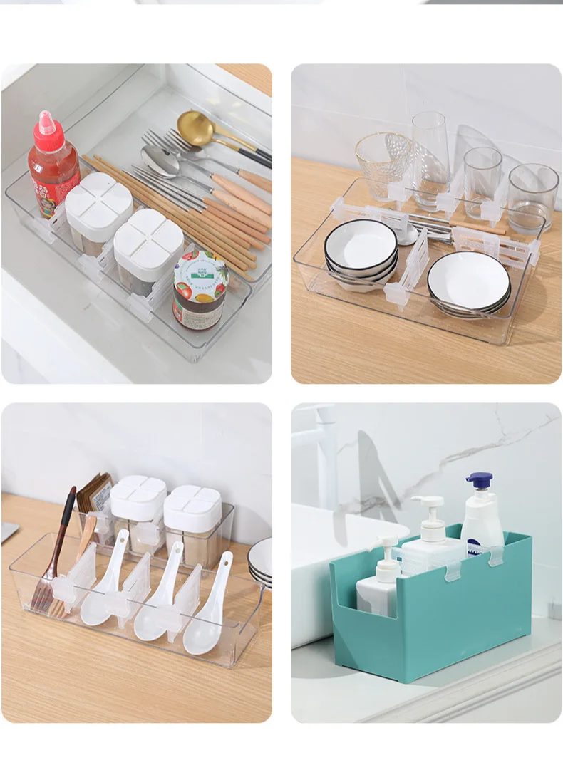 FlexiCool – 4-częściowy zestaw organizerów do lodówki z podziałem teleskopowym