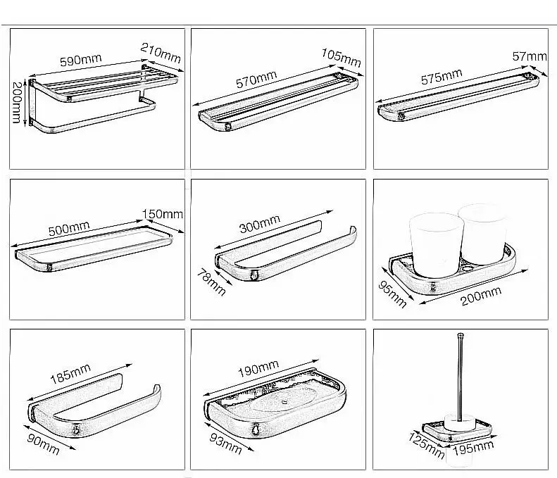 ImperialBronze Antyczny Mosiężny Zestaw Akcesoriów Łazienkowych