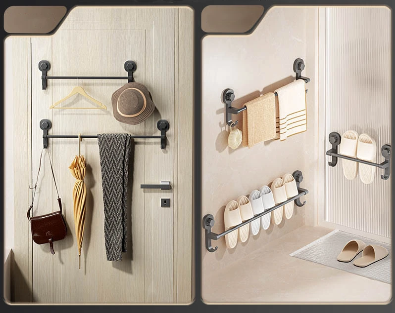 MagnaGrip Mocny Przyssawkowy Wieszak na Ręczniki – Czarny Samoprzylepny Uchwyt na Ręczniki bez Wiercenia