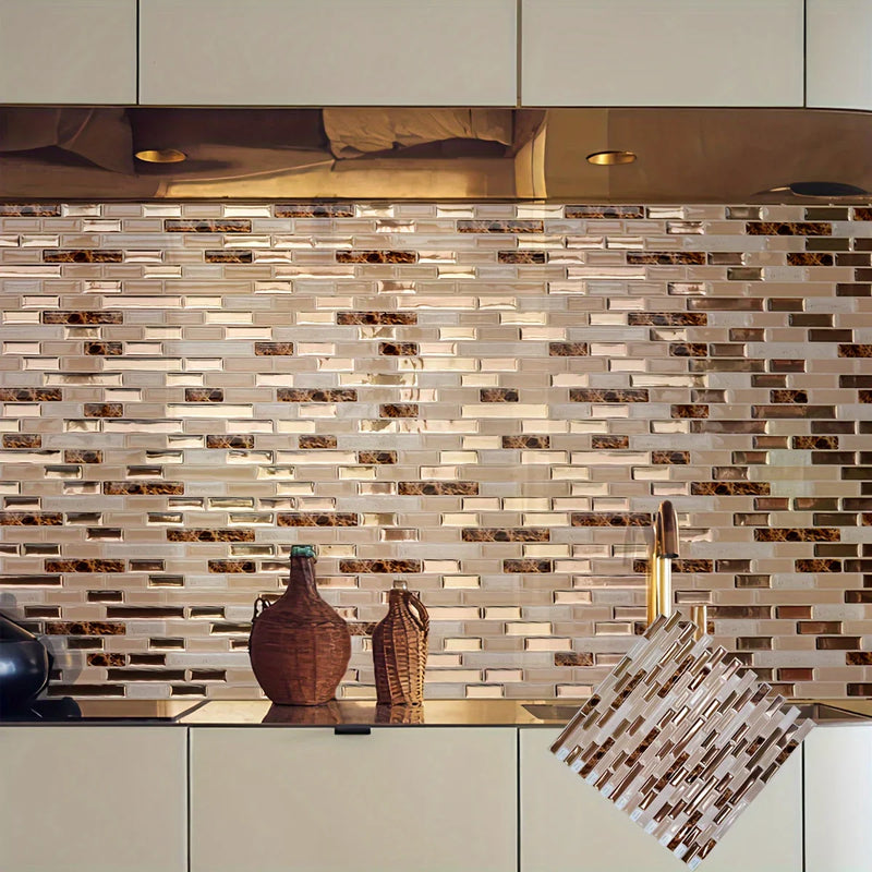 Złota Mozaika Luksus – Samoprzylepne Płytki Ścienne