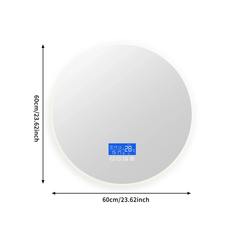 ANAJQAQIA Okrągłe LED Lustro Łazienkowe