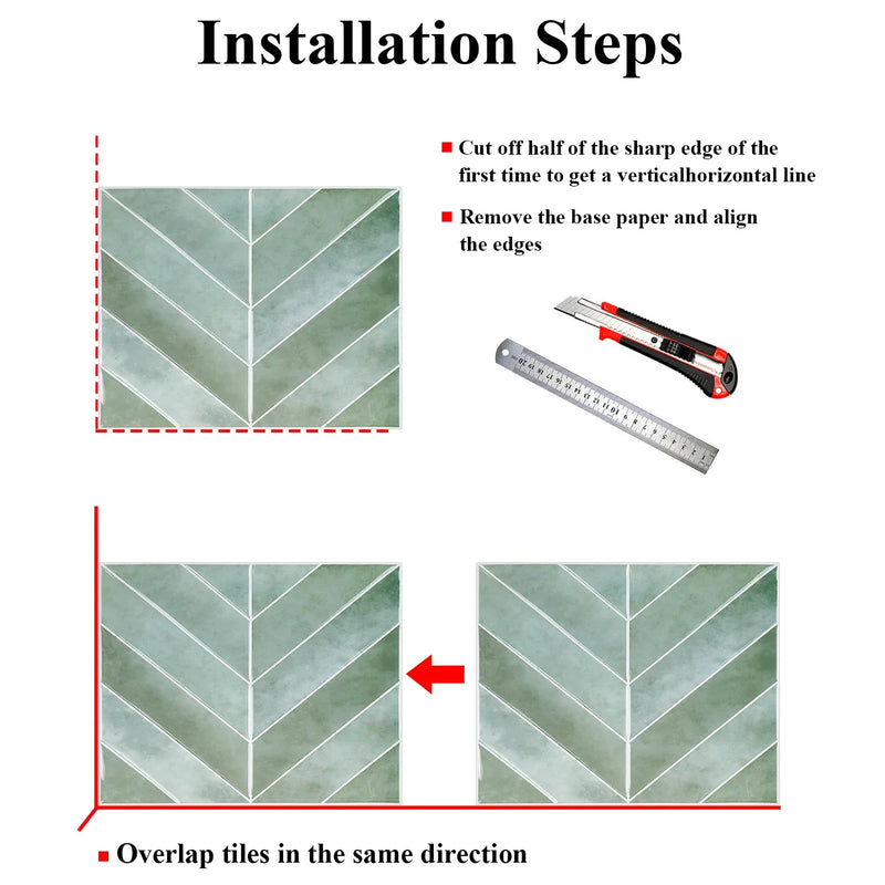 Duże 3D Naklejki Ścienne – Samoprzylepne Płytki | PET | 10 Arkuszy | Wodoodporne