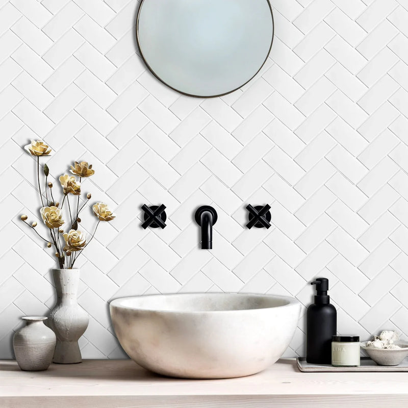 StickaTile 3D Wygląd Płytek Naklejki na Ścianę – Samoprzylepne Odporne na Ciepło Naklejki Płytkowe (10 sztuk)