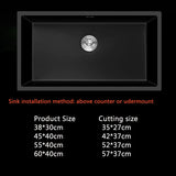 Nierdzewna Zlewozmywak Kuchenny z Baterią – Podblatowy | Pojedyncza Komora | Prostokątny | 2 Otwory | Szlifowany Finish