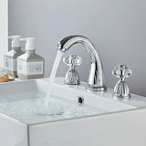 Złoty Zestaw Baterii Łazienkowych – 8-calowy Rozstaw | Podwójna Gałka | Klasyczny Design | Montaż Blatowy