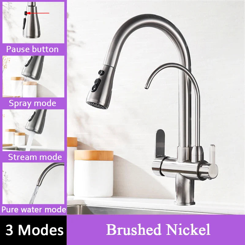 Bateria Kuchenna na Dotyk | Chrom Połysk | Zimna i Ciepła Woda | Wyciągana Wylewka