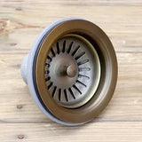 Zatyczka do odpływu kuchennego NordicCopper – 3,5 cala | Stary Mosiądz | Polerowane Wykończenie | Miedź Antyczna