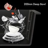 Nierdzewna Zlewozmywak Jednokomorowy Ciemnoszary z Baterią i Akcesoriami do Odpływu