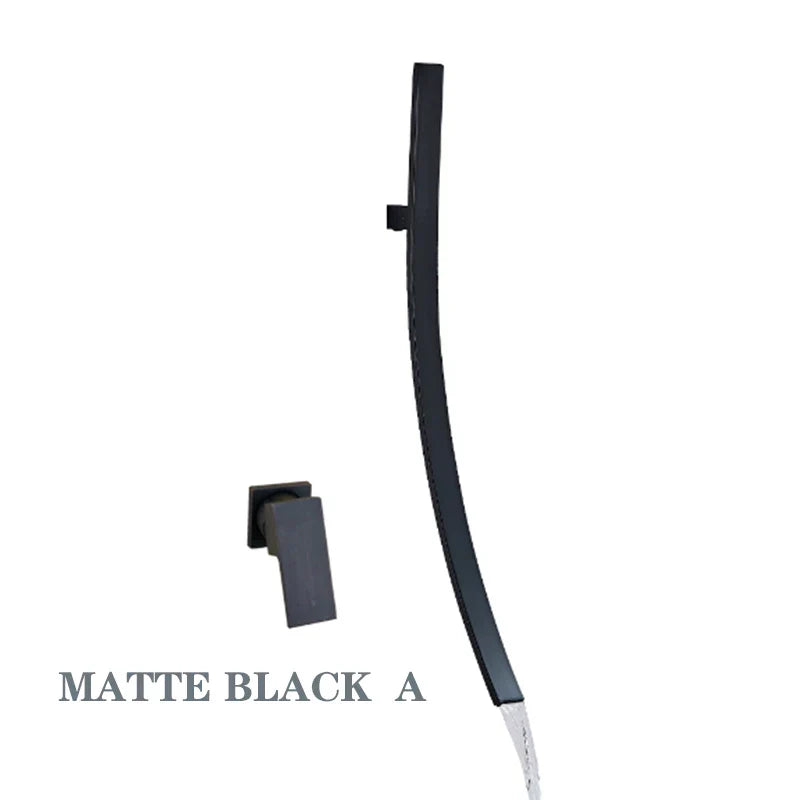 Ścienny kran łazienkowy – Ciemne wykończenie | 2 otwory | Ciepła i zimna woda | Metal