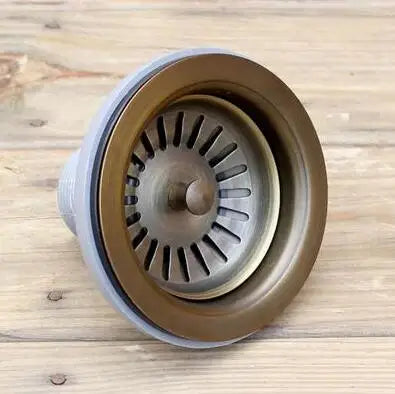 Zatyczka do odpływu kuchennego NordicCopper – 3,5 cala | Stary Mosiądz | Polerowane Wykończenie | Miedź Antyczna