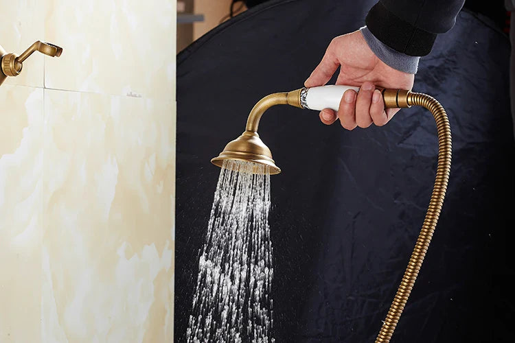 ZGRK Luksusowy Retro Zestaw Bidetowy – Wiszący Model z Mosiądzu z Ręcznym Prysznicem i Przedłużonym Wylewem