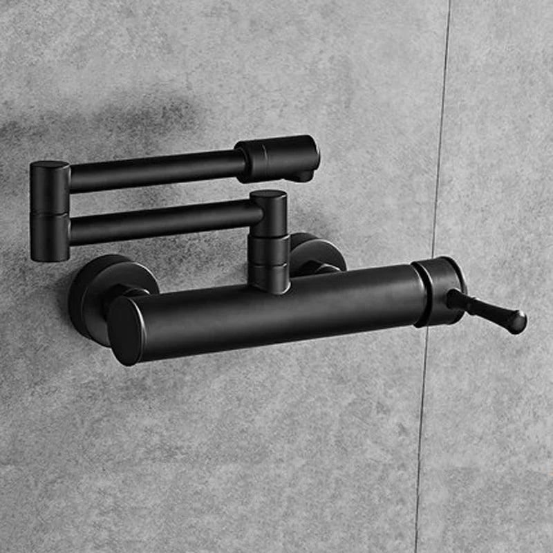 AquaTurn Czarna Zawór Ścienny – 360° Obrotowa Zlewozmywakowa Bateria