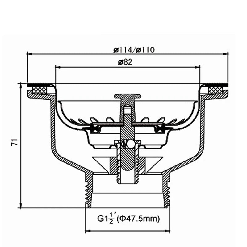 Talea RVS Zlewozmywakowy Odpływ z Sitem – 114mm/110mm Zestaw Odpływowy z Pop-up