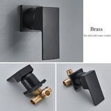 Ścienny kran łazienkowy – Ciemne wykończenie | 2 otwory | Ciepła i zimna woda | Metal