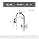 Dotykowy Kran Łazienkowy – Wysuwany | Chrom | Podwójna Uchwyt | Zimna i Ciepła Woda