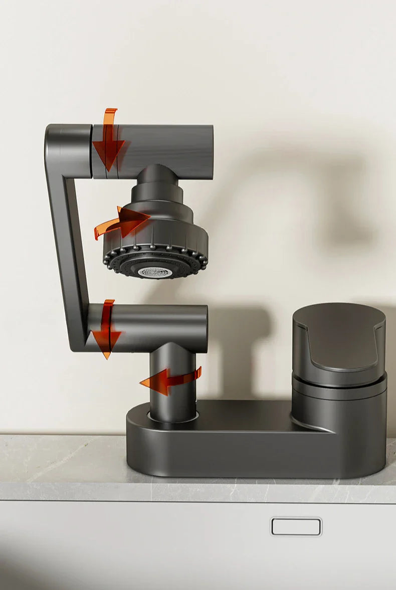 AquaTwist Duo-Flex – Zlewozmywakowa Bateria Wahaczowa 360° z Dwoma Uchwytami