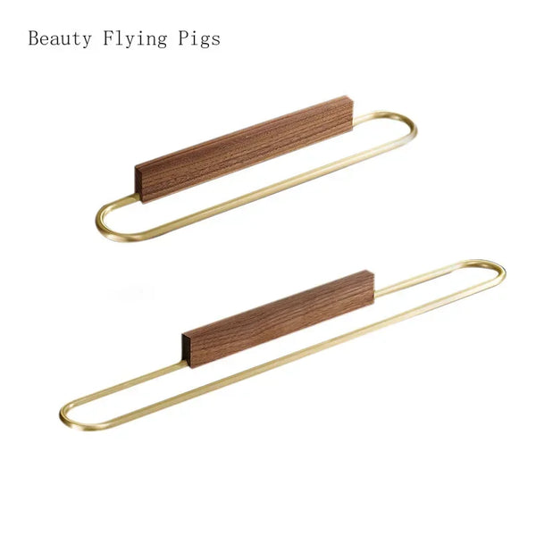 Wieszak na ręczniki | Aluminium kosmiczne & Drewno lite | <50 cm | Wolnostojący