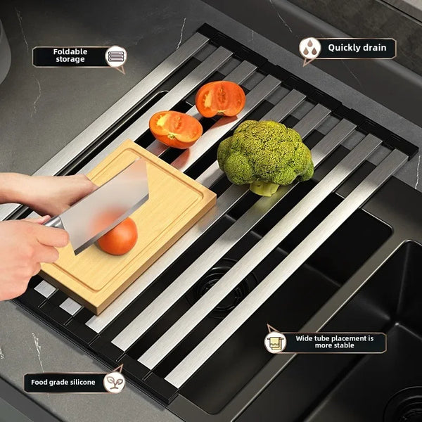 FlexiRack – Wysuwany i Składany 304 Stal Nierdzewna Ociekacz do Zlewu