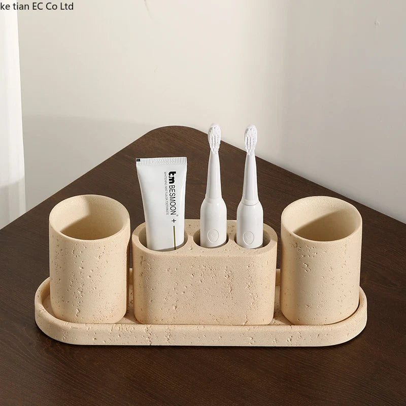 Luksusowy Akcesorium Łazienkowe z Piaskowca i Kamienia Naturalnego