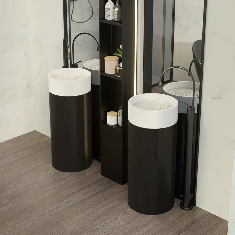 Wolnostojąca Umywalka z Solid Surface – Nowoczesny Design | Matowa lub Błyszcząca | 495x300x850mm