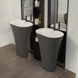 Wolnostojąca Umywalka z Solid Surface – Nowoczesny Design | Matowa lub Błyszcząca | 495x300x850mm